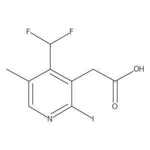 2-(4-(Difluoromethyl)-2-iodo-5-methylpyridin-3-yl)acetic acid结构式