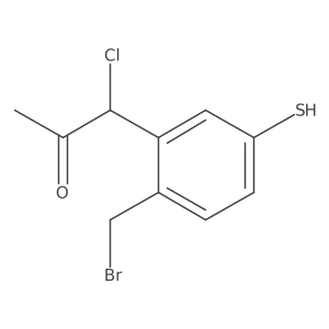 1-(2-(Bromomethyl)-5-mercaptophenyl)-1-chloropropan-2-one结构式