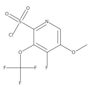 4-Fluoro-5-methoxy-3-(trifluoromethoxy)pyridine-2-sulfonyl chloride结构式