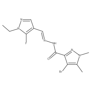 4-Bromo-N'-((1-ethyl-5-fluoro-1H-pyrazol-4-yl)methylene)-1,5-dimethyl-1H-pyrazole-3-carbohydrazide Structure