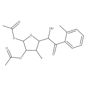 (2R,3S,4R,5R)-4-Fluoro-5-(1-hydroxy-2-oxo-2-(o-tolyl)ethyl)tetrahydrofuran-2,3-diyl diacetate Structure
