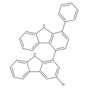 3-Bromo-1'-phenyl-9H,9'H-1,4'-bicarbazole结构式