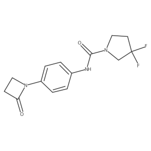 3,3-difluoro-N-[4-(2-oxoazetidin-1-yl)phenyl]pyrrolidine-1-carboxamide结构式