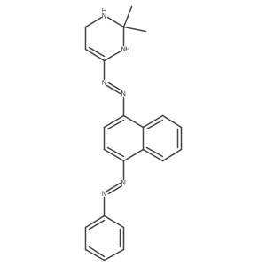 Pyrimidine, 1,2,3,4-tetrahydro-2,2-dimethyl-6-[2-[4-(2-phenyldiazenyl)-1-naphthalenyl]diazenyl]- Structure