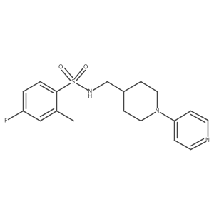4-fluoro-2-methyl-N-((1-(pyridin-4-yl)piperidin-4-yl)methyl)benzenesulfonamide Structure