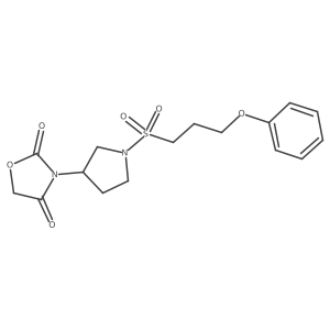 3-(1-((3-Phenoxypropyl)sulfonyl)pyrrolidin-3-yl)oxazolidine-2,4-dione Structure