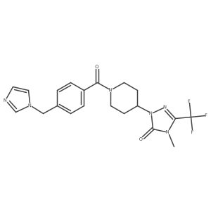 1-(1-(4-((1H-imidazol-1-yl)methyl)benzoyl)piperidin-4-yl)-4-methyl-3-(trifluoromethyl)-1H-1,2,4-triazol-5(4H)-one结构式