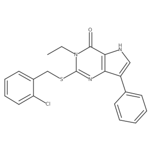 2-((2-chlorobenzyl)thio)-3-ethyl-7-phenyl-3H-pyrrolo[3,2-d]pyrimidin-4(5H)-one结构式