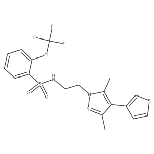 N-(2-(3,5-dimethyl-4-(thiophen-3-yl)-1H-pyrazol-1-yl)ethyl)-2-(trifluoromethoxy)benzenesulfonamide结构式