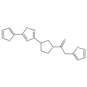 2-(Thiophen-2-yl)-1-(3-(5-(thiophen-2-yl)-1,2,4-oxadiazol-3-yl)pyrrolidin-1-yl)ethanone Structure