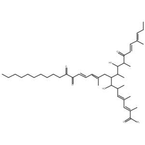 7-Hydroxy-8-(3-hydroxy-4,8-dimethyl-5-oxoundeca-6,8-dien-2-yl)-2,4,6,10-tetramethyl-14,15-dioxopentacosa-2,4,10,12-tetraenamide结构式