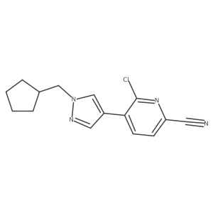 6-Chloro-5-[1-(cyclopentylmethyl)-1H-pyrazol-4-yl]-2-pyridinecarbonitrile结构式