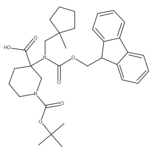 1-[(tert-butoxy)carbonyl]-3-({[(9H-fluoren-9-yl)methoxy]carbonyl}[(1-methylcyclopentyl)methyl]amino)piperidine-3-carboxylic acid Structure
