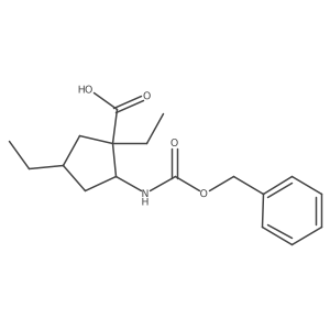 2-{[(Benzyloxy)carbonyl]amino}-1,4-diethylcyclopentane-1-carboxylic acid结构式