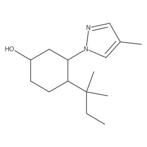 3-(4-methyl-1H-pyrazol-1-yl)-4-(2-methylbutan-2-yl)cyclohexan-1-ol结构式
