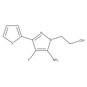 2-[5-amino-4-fluoro-3-(thiophen-2-yl)-1H-pyrazol-1-yl]ethan-1-ol结构式