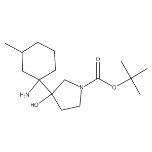 Tert-butyl 3-(1-amino-3-methylcyclohexyl)-3-hydroxypyrrolidine-1-carboxylate Structure