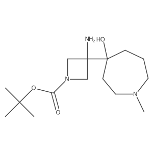 Tert-butyl 3-amino-3-(4-hydroxy-1-methylazepan-4-yl)azetidine-1-carboxylate结构式