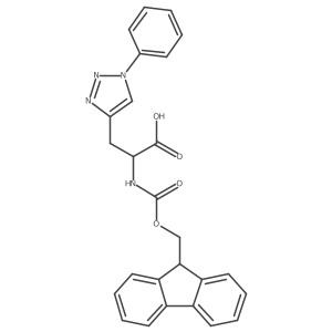 2-({[(9H-fluoren-9-yl)methoxy]carbonyl}amino)-3-(1-phenyl-1H-1,2,3-triazol-4-yl)propanoic acid结构式