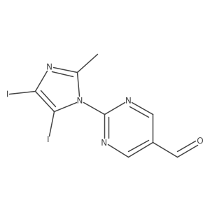 2-(4,5-diiodo-2-methyl-1H-imidazol-1-yl)pyrimidine-5-carbaldehyde Structure