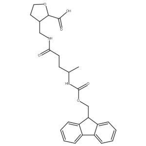 3-{[4-({[(9H-fluoren-9-yl)methoxy]carbonyl}amino)pentanamido]methyl}oxolane-2-carboxylic acid结构式