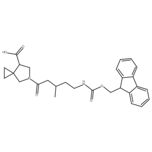 5-[5-({[(9H-fluoren-9-yl)methoxy]carbonyl}amino)-3-methylpentanoyl]-5-azaspiro[2.4]heptane-7-carboxylic acid Structure