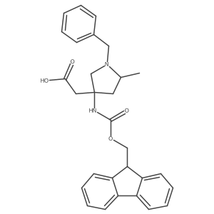 2-[1-benzyl-3-({[(9H-fluoren-9-yl)methoxy]carbonyl}amino)-5-methylpyrrolidin-3-yl]acetic acid结构式