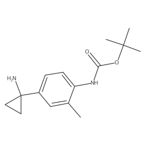 tert-butyl N-[4-(1-aminocyclopropyl)-2-methylphenyl]carbamate Structure