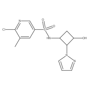 6-Chloro-n-[3-hydroxy-2-(1h-pyrazol-1-yl)cyclobutyl]-5-methylpyridine-3-sulfonamide结构式