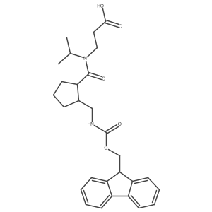 rac-3-{1-[(1R,2S)-2-[({[(9H-fluoren-9-yl)methoxy]carbonyl}amino)methyl]cyclopentyl]-N-(propan-2-yl)formamido}propanoic acid Structure