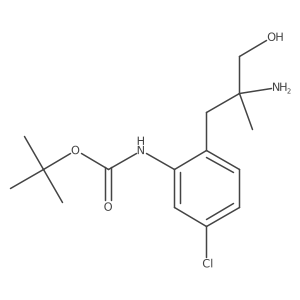 tert-butyl N-[2-(2-amino-3-hydroxy-2-methylpropyl)-5-chlorophenyl]carbamate结构式
