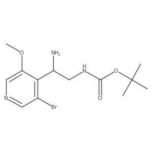 tert-butyl N-[2-amino-2-(3-bromo-5-methoxypyridin-4-yl)ethyl]carbamate Structure