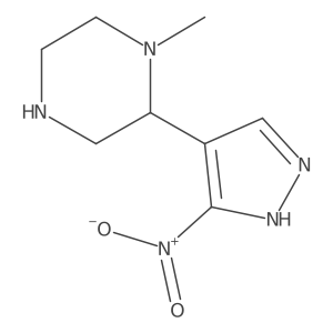 1-methyl-2-(3-nitro-1H-pyrazol-4-yl)piperazine Structure