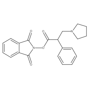 1,3-dioxo-2,3-dihydro-1H-isoindol-2-yl 2-phenyl-3-(pyrrolidin-1-yl)propanoate Structure