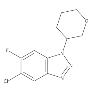 5-chloro-6-fluoro-1-(oxan-3-yl)-1H-1,2,3-benzotriazole Structure