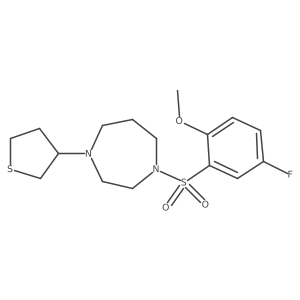 1-(5-Fluoro-2-methoxybenzenesulfonyl)-4-(thiolan-3-yl)-1,4-diazepane结构式