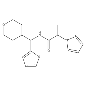 N-[(oxan-4-yl)(thiophen-2-yl)methyl]-2-(1H-pyrazol-1-yl)propanamide结构式
