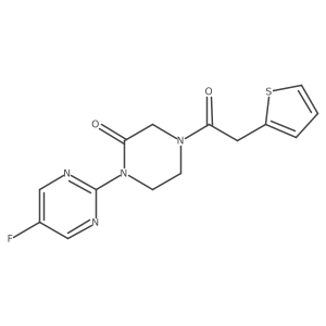 1-(5-Fluoropyrimidin-2-yl)-4-[2-(thiophen-2-yl)acetyl]piperazin-2-one结构式