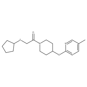 2-(Cyclopentylsulfanyl)-1-{4-[(5-methylpyrimidin-2-yl)oxy]piperidin-1-yl}ethan-1-one结构式