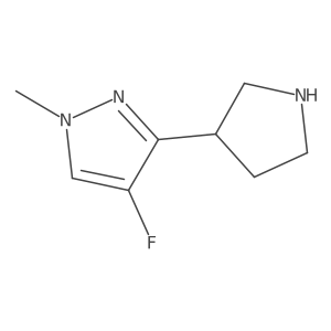4-fluoro-1-methyl-3-(pyrrolidin-3-yl)-1H-pyrazole结构式