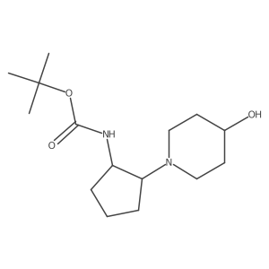 tert-butyl N-[2-(4-hydroxypiperidin-1-yl)cyclopentyl]carbamate结构式