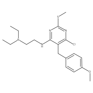 6-chloro-N-[2-(diethylamino)ethyl]-5-[(4-methoxyphenyl)methyl]-2-(methylsulfanyl)pyrimidin-4-amine结构式
