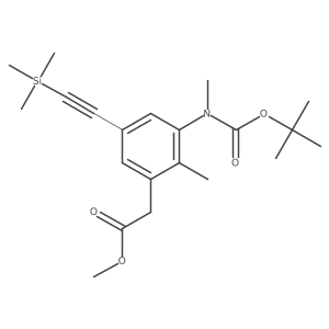Methyl 2-(3-{[(tert-butoxy)carbonyl](methyl)amino}-2-methyl-5-[2-(trimethylsilyl)ethynyl]phenyl)acetate Structure