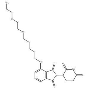 4-[5-[2-(2-Aminoethoxy)ethoxy]pentylamino]-2-(2,6-dioxo-3-piperidyl)isoindoline-1,3-dione结构式