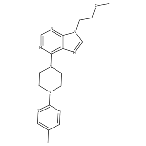 9-(2-methoxyethyl)-6-[4-(5-methylpyrimidin-2-yl)piperazin-1-yl]-9H-purine结构式