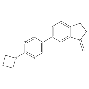 6-[2-(azetidin-1-yl)pyrimidin-5-yl]-2,3-dihydro-1H-inden-1-one Structure