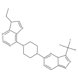 9-ethyl-6-{4-[3-(trifluoromethyl)-[1,2,4]triazolo[4,3-b]pyridazin-6-yl]piperazin-1-yl}-9H-purine结构式