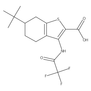 6-Tert-butyl-3-(2,2,2-trifluoroacetamido)-4,5,6,7-tetrahydro-1-benzothiophene-2-carboxylic acid结构式