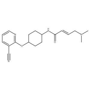 (2E)-4-(dimethylamino)-N-[(1r,4r)-4-[(3-cyanopyridin-2-yl)oxy]cyclohexyl]but-2-enamide结构式