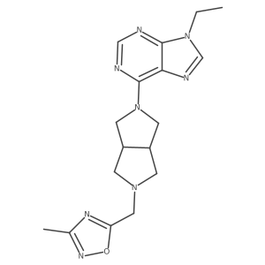 9-ethyl-6-{5-[(3-methyl-1,2,4-oxadiazol-5-yl)methyl]-octahydropyrrolo[3,4-c]pyrrol-2-yl}-9H-purine结构式
